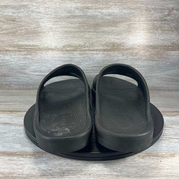 Oofos OOahh Mens Black Rubber Recovery Comfort Slide Sandals Size 12 - Picture 6 of 10